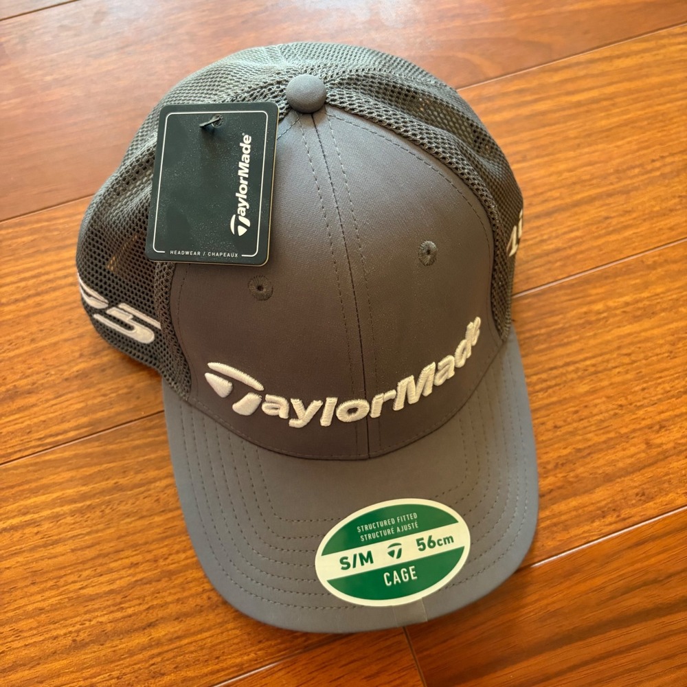 TaylorMade Mens TM25 Tour Cage Golf Hat S/M Gray Qi10 Mesh Fitted Cap N3850517